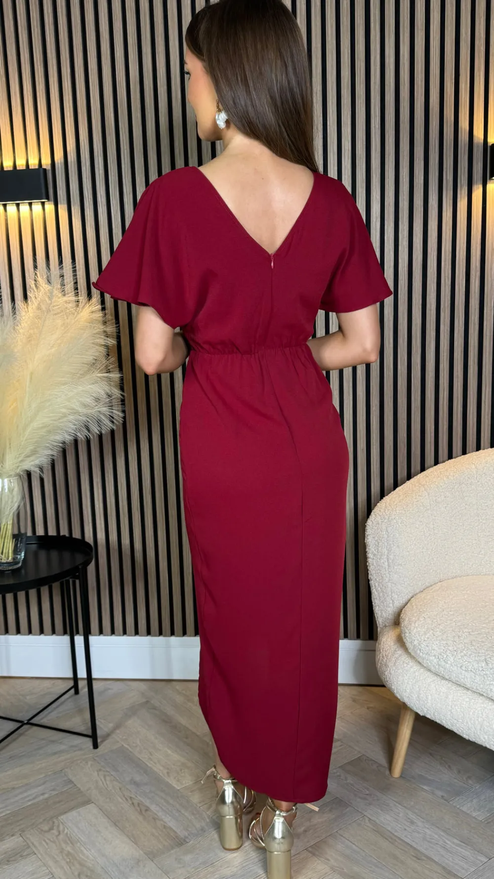 tasmin_red_wrap_over_styl_7.webp GIRL IN MIND Going Out Dresses | Occasion Dresses^Tasmin Red Wrap Over Style Midi Dress