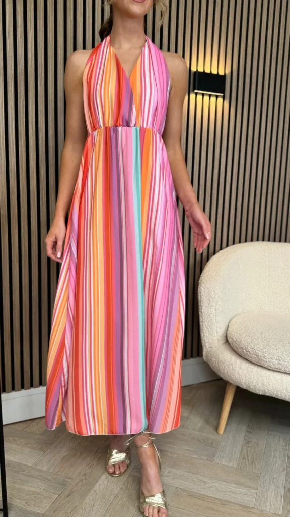 LILY ROSE BY FJ Day Dresses | Going Out Dresses^Tawnie Purple & Orange Multi Printed Halterneck Midi Dress