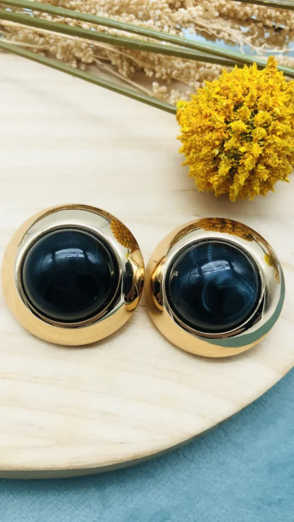 PARIS FASHION SHOPS Jewellery^Teresa Gold & Black Detail Earrings
