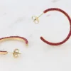 PARIS FASHION SHOPS Jewellery^Tess Red Hoop Embellished Earrings