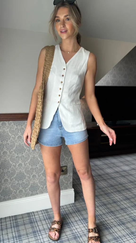 PARIS FASHION SHOPS Skirts & Shorts^Thea Light Blue Denim Shorts