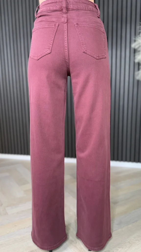 BABEZ LONDON Jeans^Therese Burgundy Mid Rise Denim Jeans