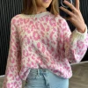 PARIS FASHION SHOPS Knitwear^Tommi Pink & Beige Leopard Print Jumper