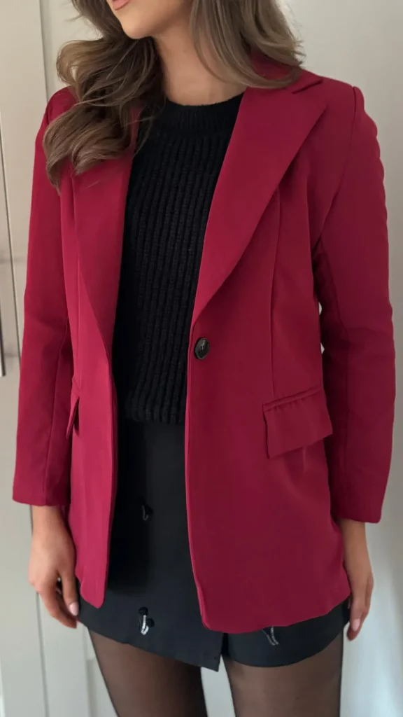 ESTEE BROWN Blazers^Toni Burgundy Oversized Blazer