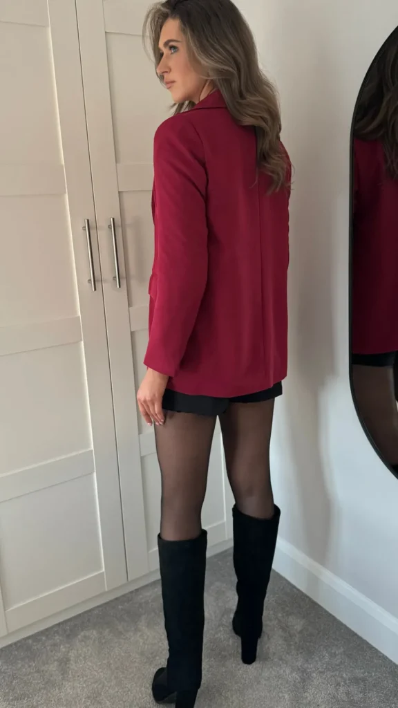 ESTEE BROWN Blazers^Toni Burgundy Oversized Blazer