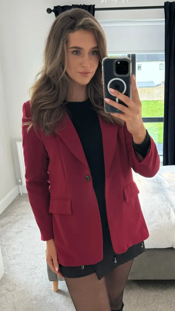 ESTEE BROWN Blazers^Toni Burgundy Oversized Blazer