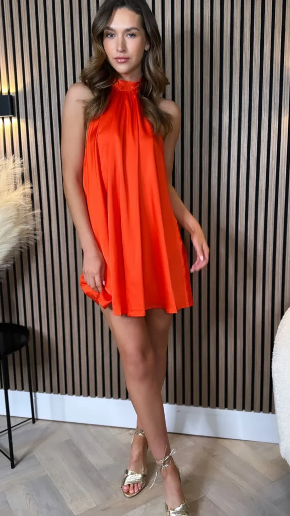 LUCCE Going Out Dresses | Occasion Dresses^Tori Orange Halterneck Mini Dress