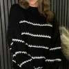 ESTEE BROWN Knitwear^Travis Black & Beige Printed Jumper