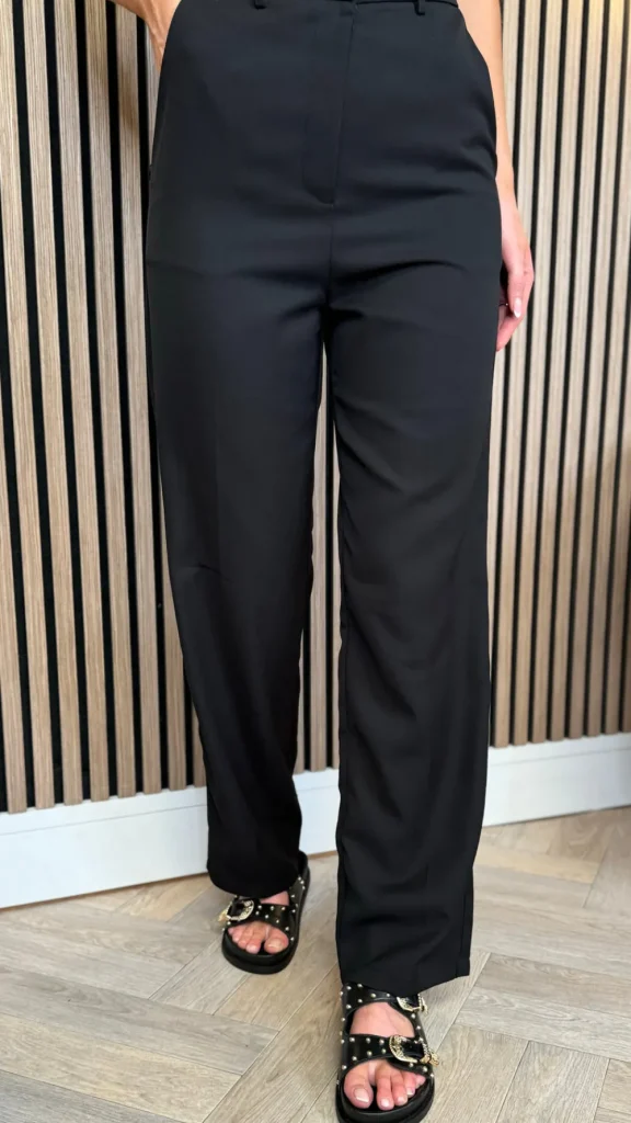 JCD KOOLOOK Trousers^Tressie Black Straight Leg Trousers