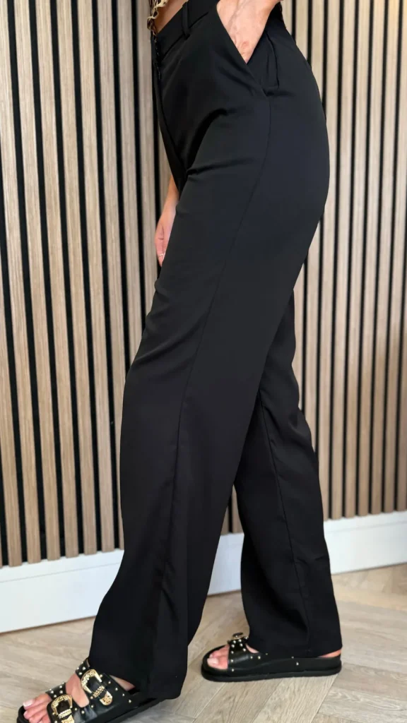 JCD KOOLOOK Trousers^Tressie Black Straight Leg Trousers