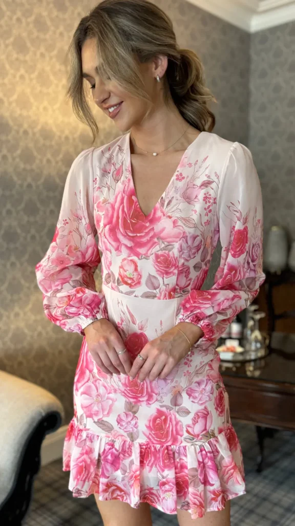 GIRL IN MIND Going Out Dresses | Occasion Dresses^Triona Pink Floral V Neck Mini Dress