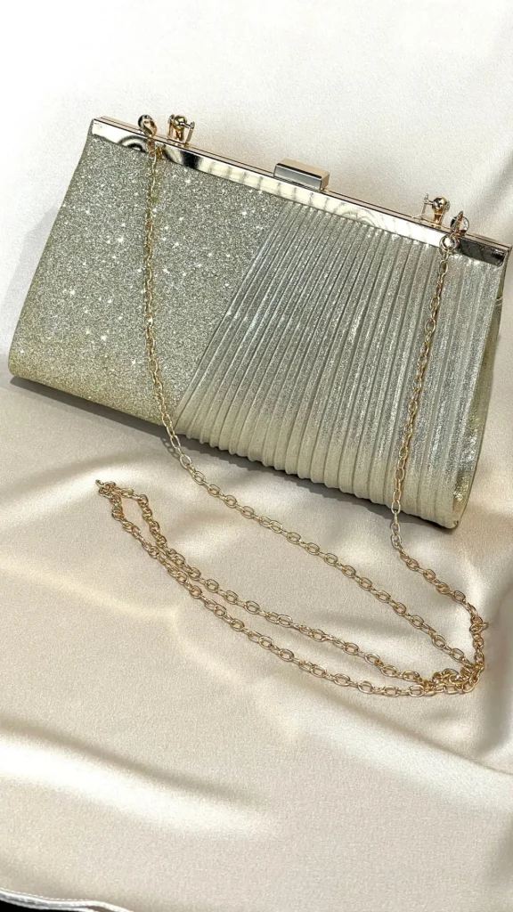 PARIS FASHION SHOPS Bags^Trisha Gold Glitter Detail Clutch Bag