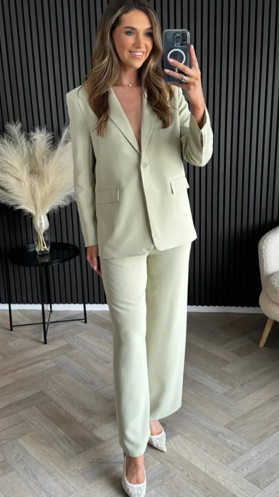 FEELKOO Trousers^Uma Light Green Wide Leg Trousers