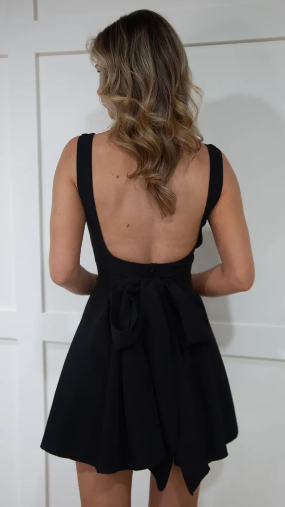 BABEZ LONDON Going Out Dresses | Mini Dresses^Valencia Black Bow Back Skater Mini Dress