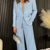 FEELKOO Blazers^Verona Baby Blue Oversized Blazer