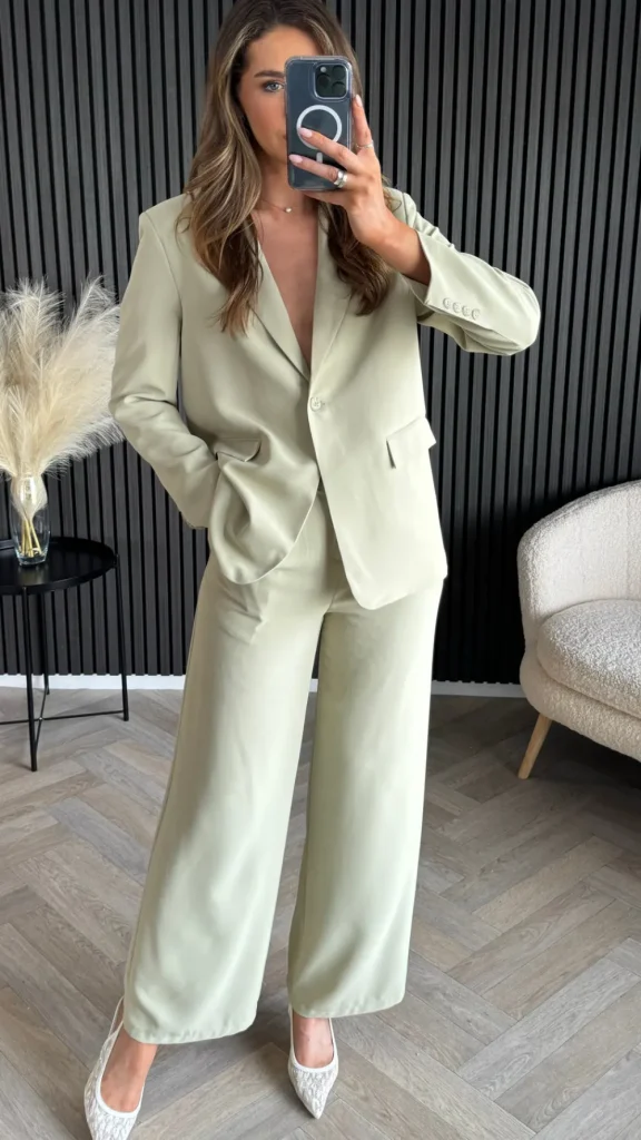 FEELKOO Blazers^Verona Light Green Oversized Blazer