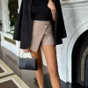 AX PARIS Going Out Dresses | Jumpsuits + Playsuits^Vivienne Beige And Black 2-in-1 Sleeveless Wrap Detail Playsuit