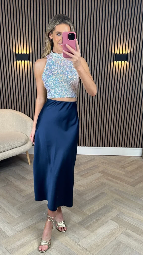 COPPEROSE Skirts & Shorts^Yaella Blue Midi Skirt