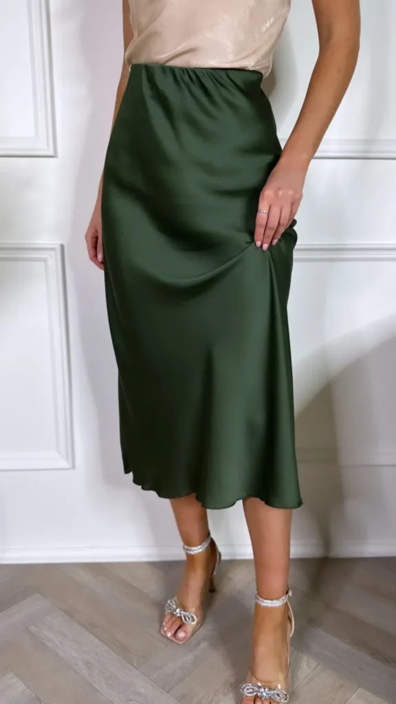COPPEROSE Skirts & Shorts^Yaella Khaki Midi Skirt